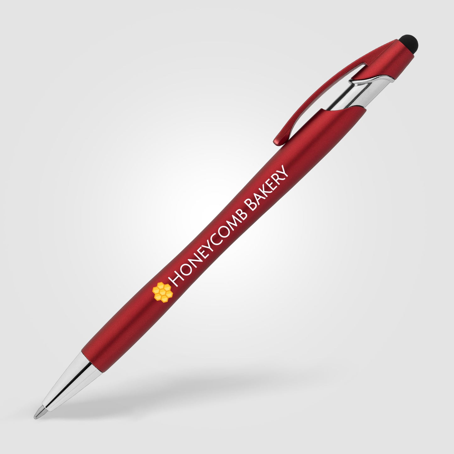 Red (Barrel) La Jolla Recycled Pen w/ Stylus + Anti-Fraud Ink