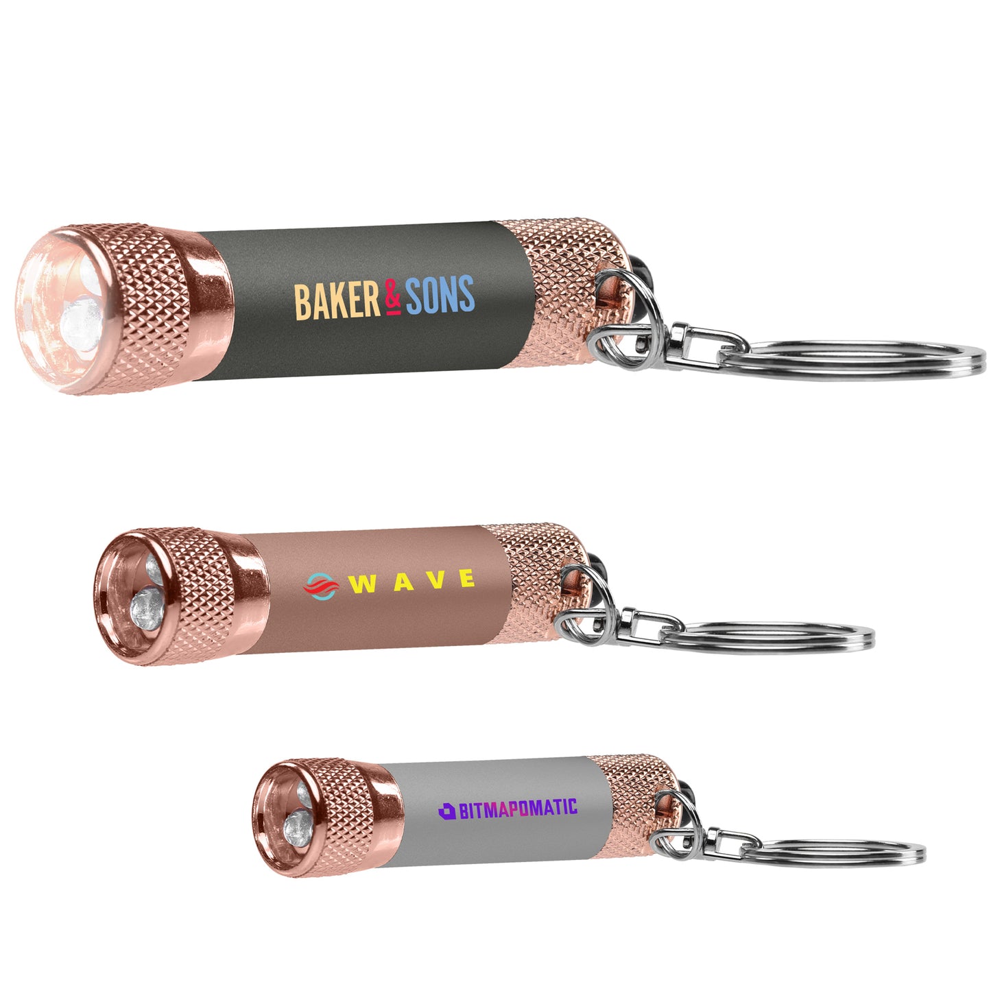 Assorted (Product) Chroma Softy Rose Gold Metallic - LED Flashlight with Keyring