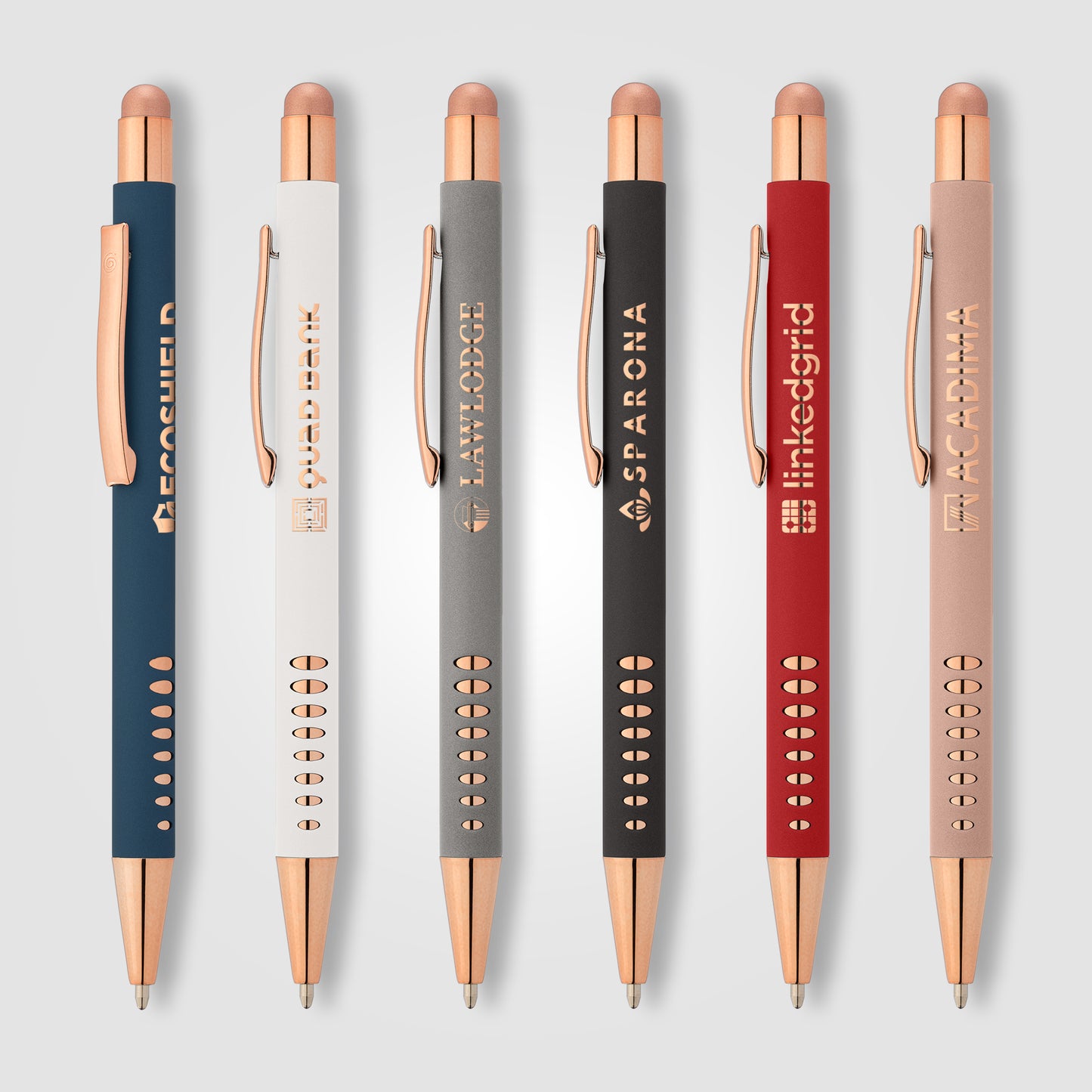 Bowie Rose Gold Stylus Pen grouped
