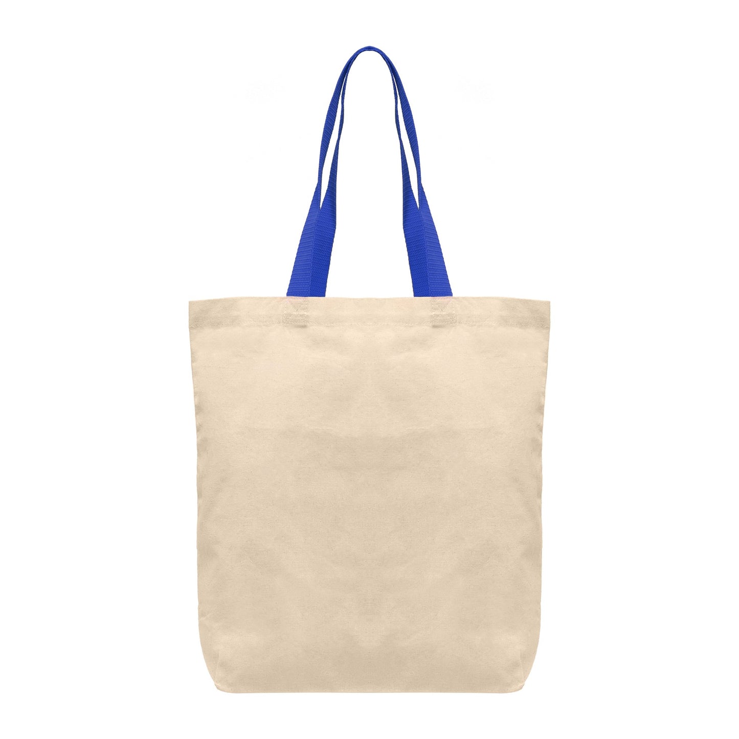 Royal Blue (Handle) Tonga - 5 oz. Natural Cotton Tote w/ Color Straps plain