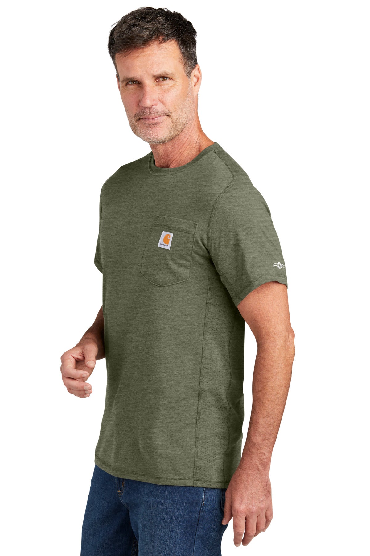 BasilHthr Carhartt Force Short Sleeve Pocket T-Shirt CT106652