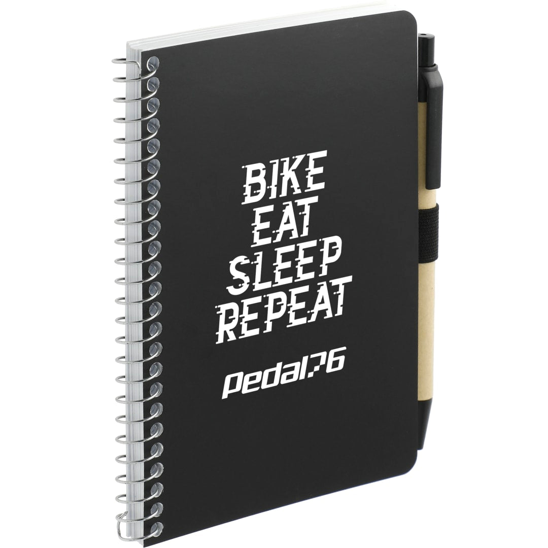 Black 4" x 6" FSC® Mix Pocket Spiral Notebook with Pen