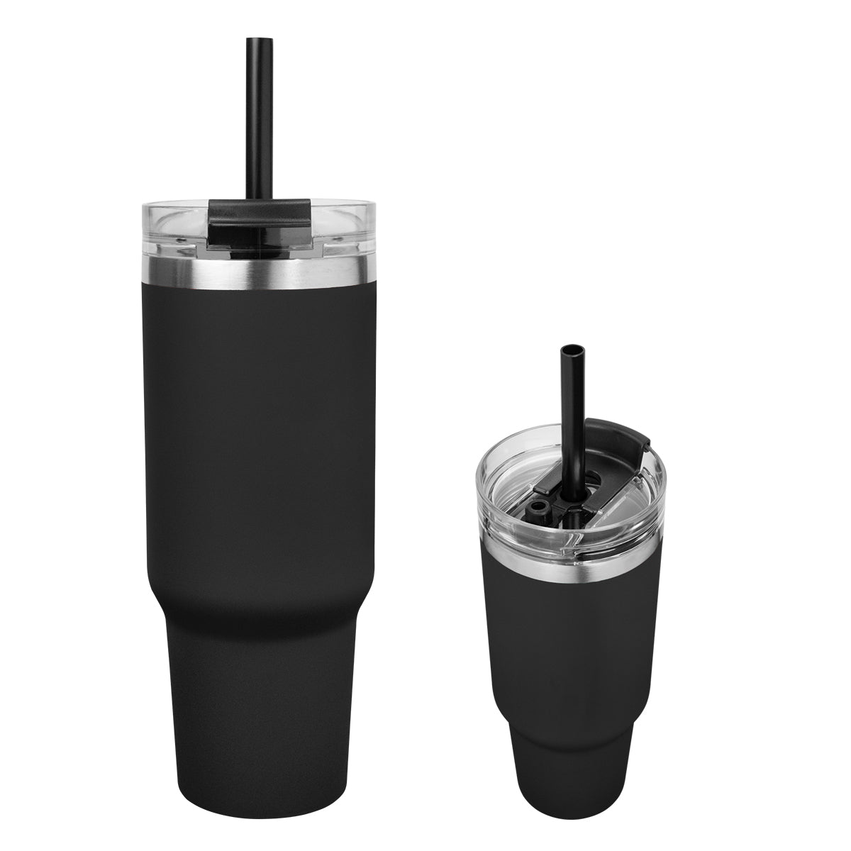 BLACK 40 OZ. FULL LASER NAOMI INTREPID STAINLESS STEEL TUMBLER plain grouped