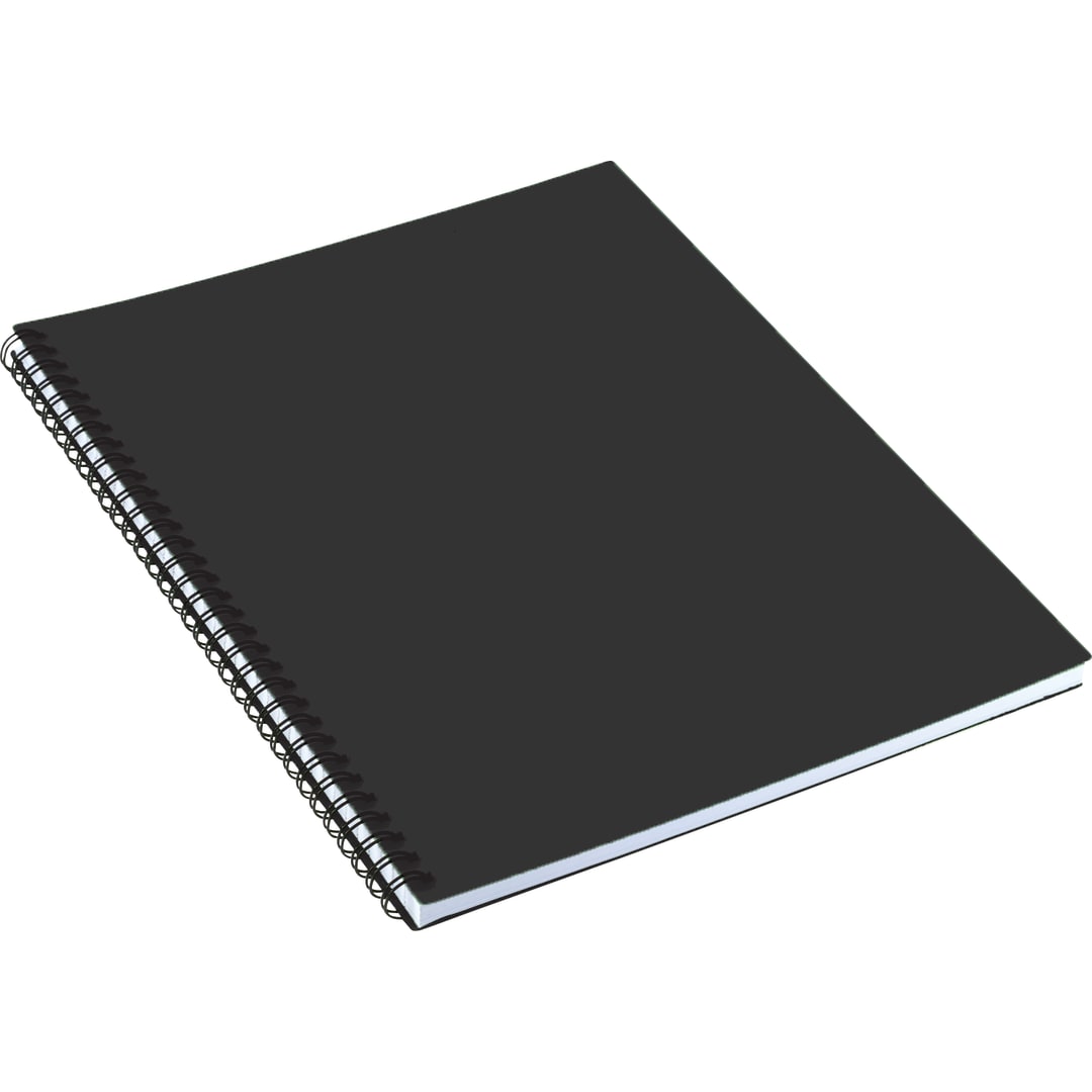 Black 8.5" x 11" FSC® Mix Lg Business Spiral Notebook plain