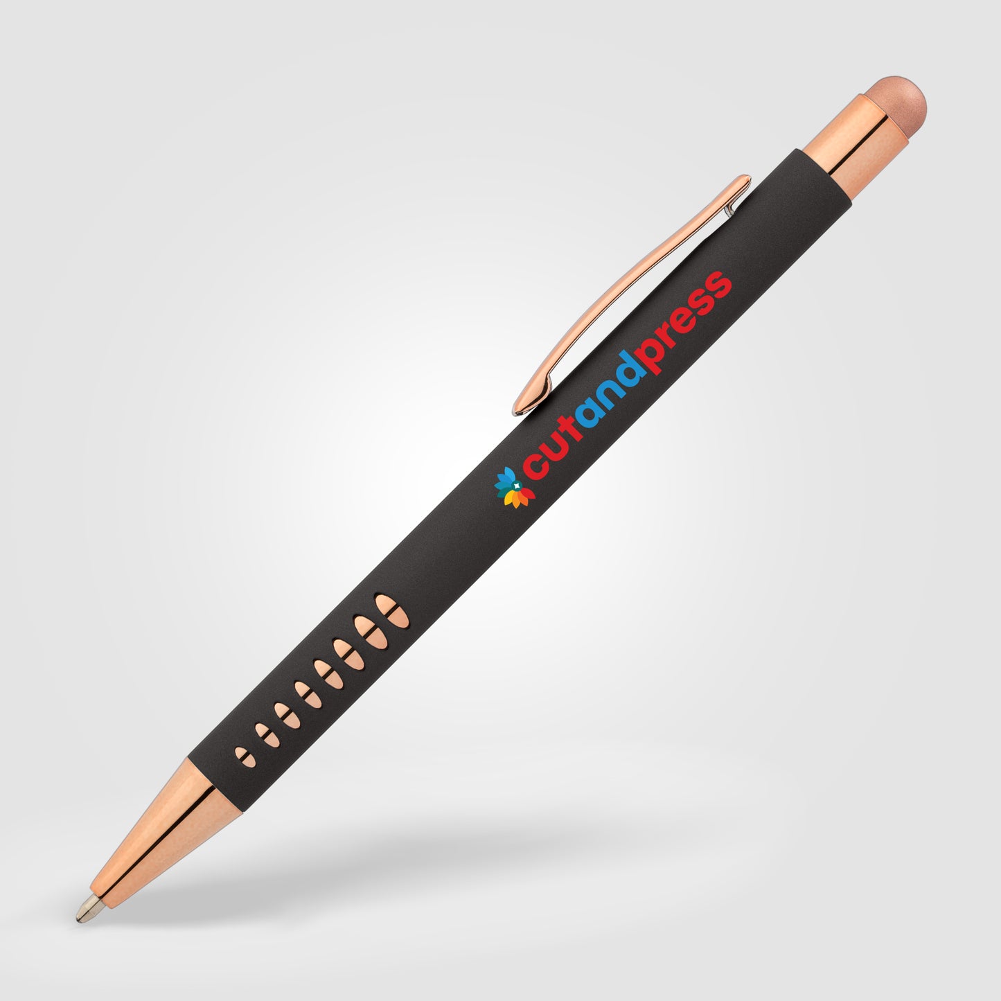 Black (Barrel) Bowie Rose Gold Stylus Pen