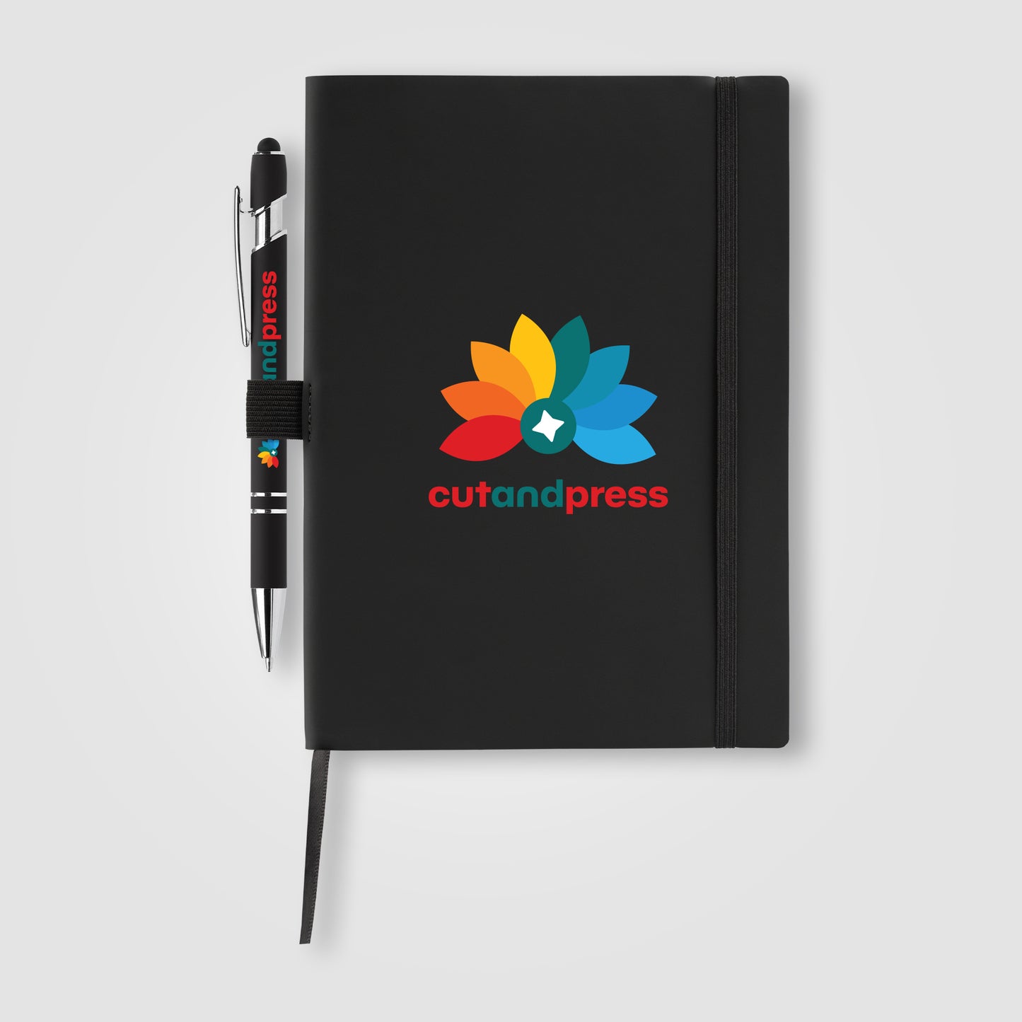 Black (Barrel) Hemingway Recycled Soft Cover Journal & Pen Set - A5 5.5'' x 8.3''