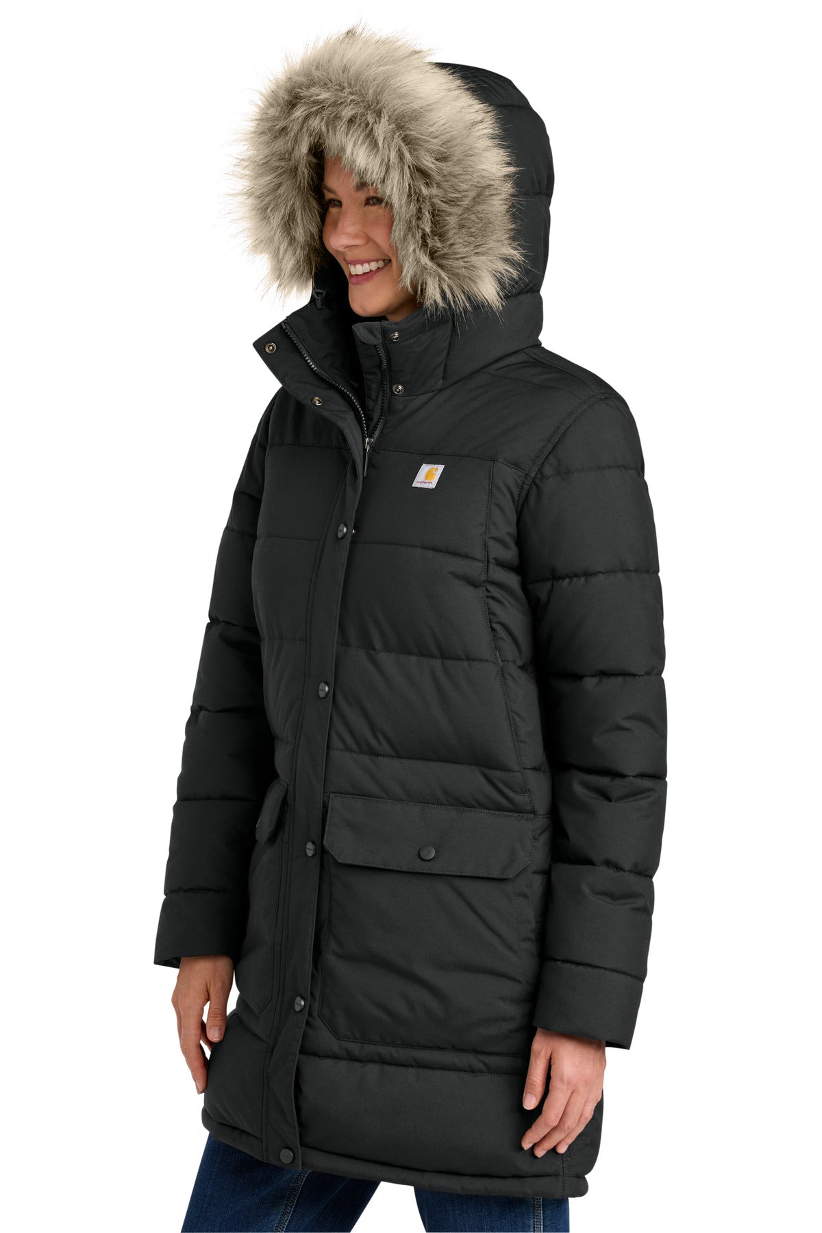 Black Carhartt Women's Montana Insulated Hooded Coat CT105456
