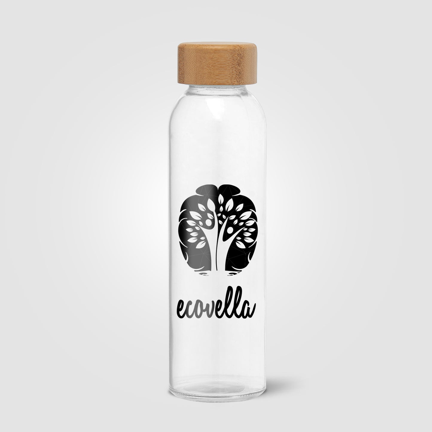 Brown (Lid) Alpine - 17 oz. Glass Bottle with Bamboo Lid