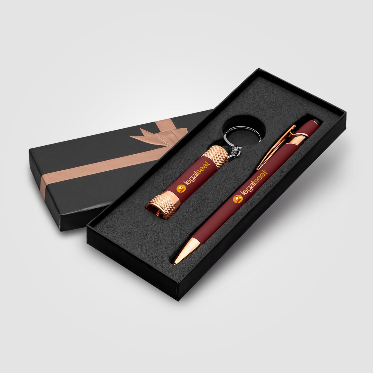 Burgundy (Product 1 Color) Ellipse & Chroma Softy Rose Gold Classic Ribbon Gift Set