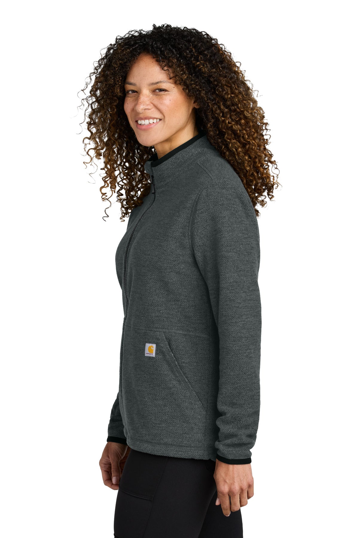 CarbonHthr Carhartt Women's Textured Full-Zip Fleece Jacket CT106419