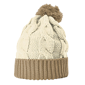 CREAM/MOCHA Richardson Chunk Twist Knit Beanie with Cuff