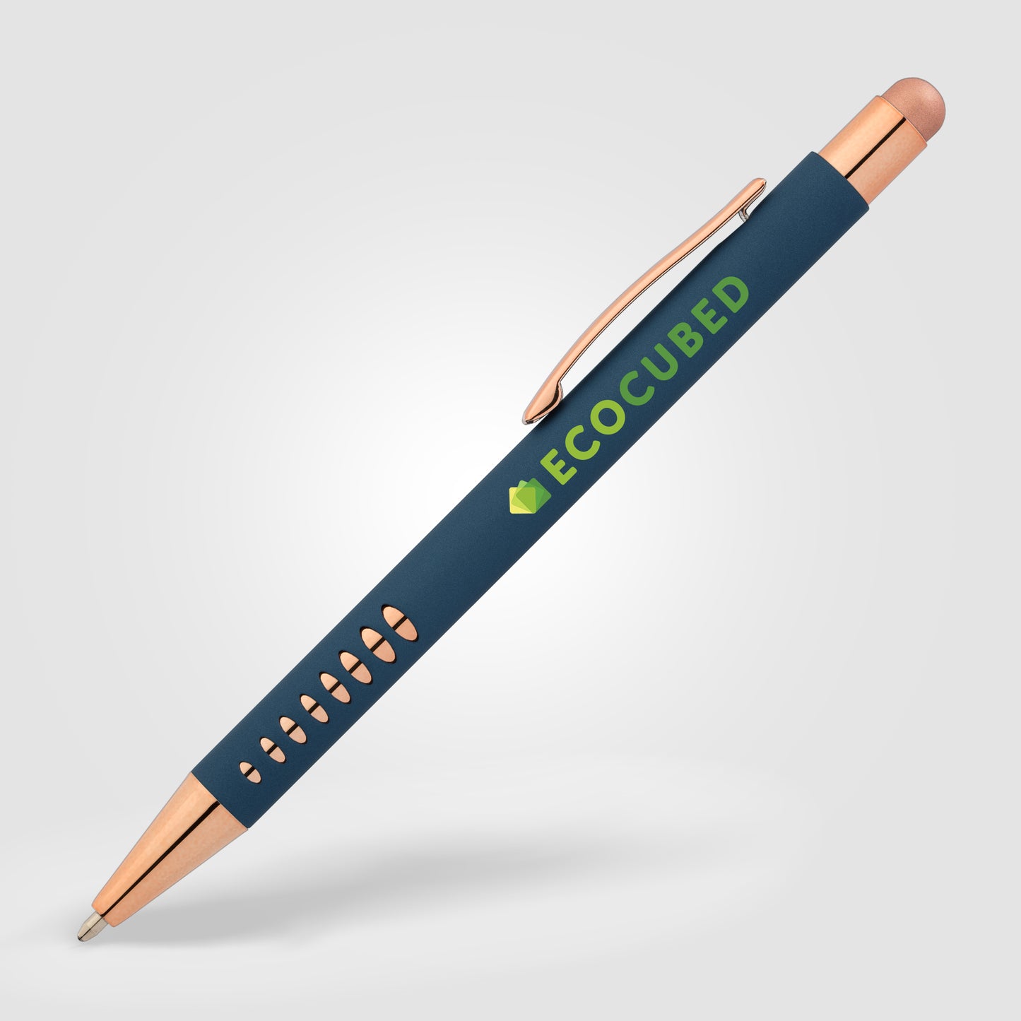 Dark Blue (Barrel) Bowie Rose Gold Stylus Pen