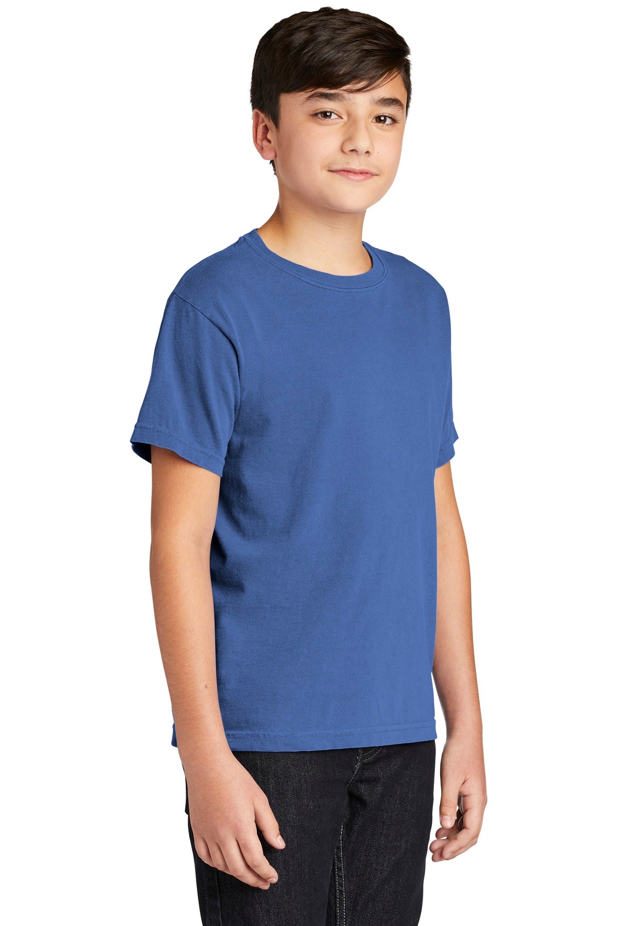 Flo Blue COMFORT COLORS Youth Heavyweight Ring Spun Tee. 9018
