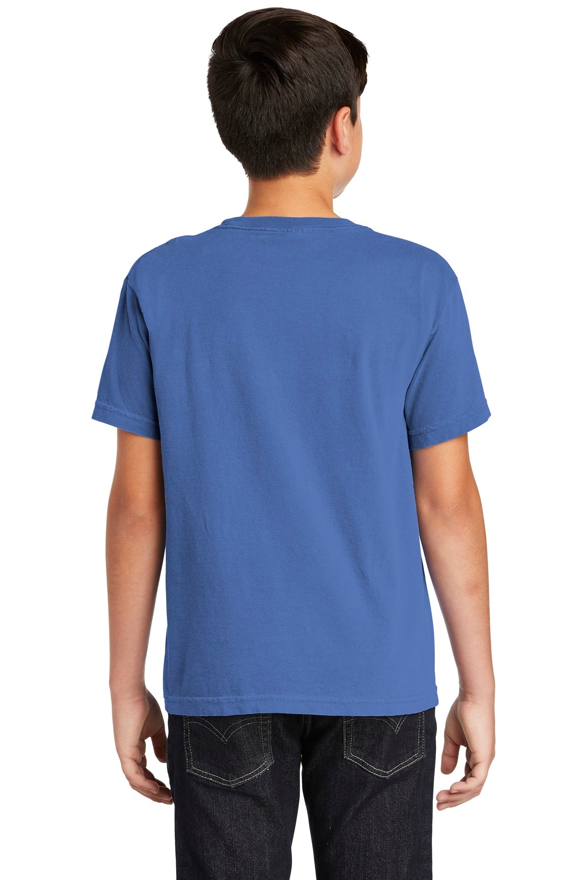 Flo Blue COMFORT COLORS Youth Heavyweight Ring Spun Tee. 9018