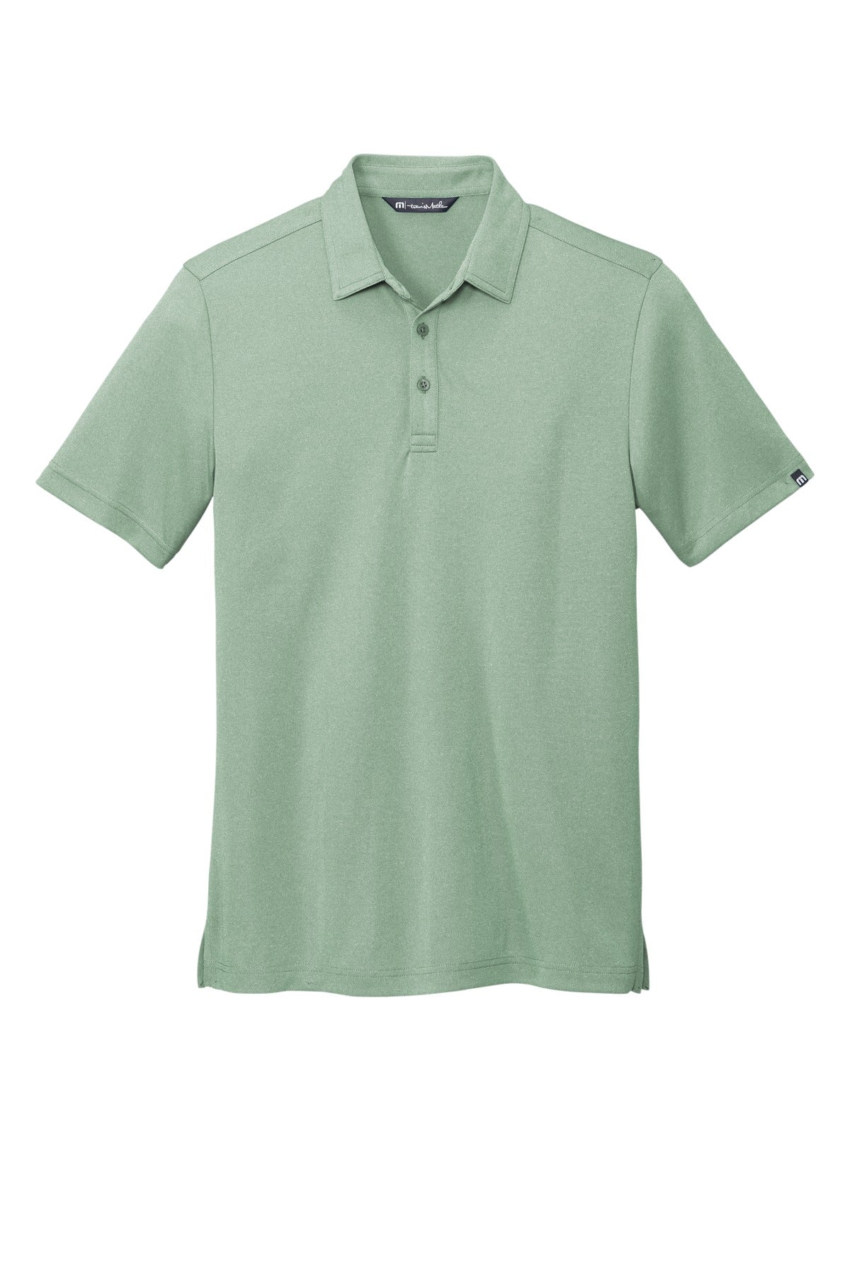 Front View of BerylGrnHt TravisMathew Coto Performance Polo. TM1MU410
