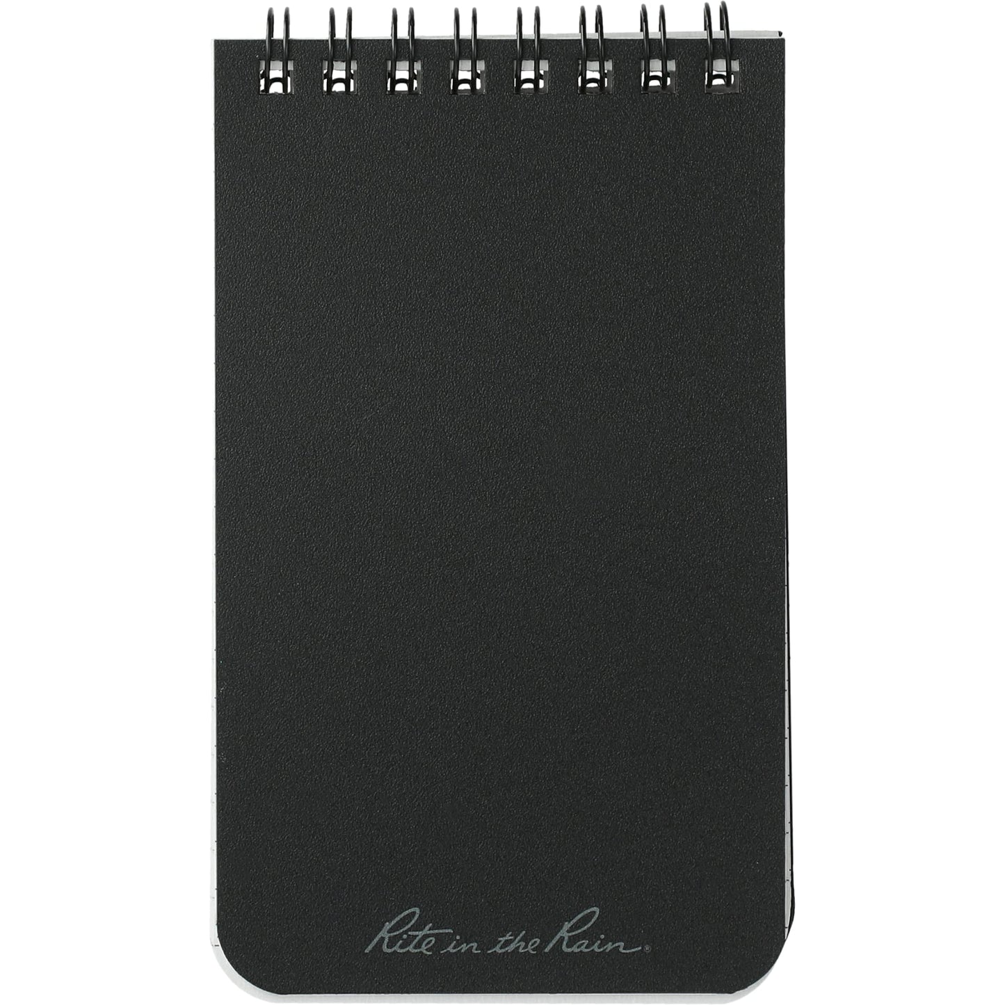 Front View of Black 3” x 5” Rite in the Rain Top Spiral Notebook plain