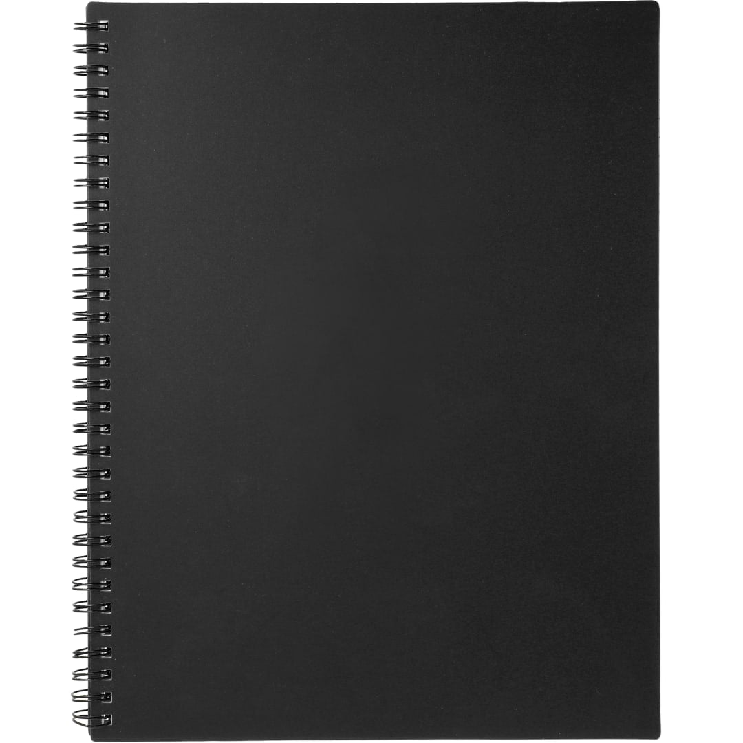 Front View of Black 8.5" x 11" FSC® Mix Lg Business Spiral Notebook plain