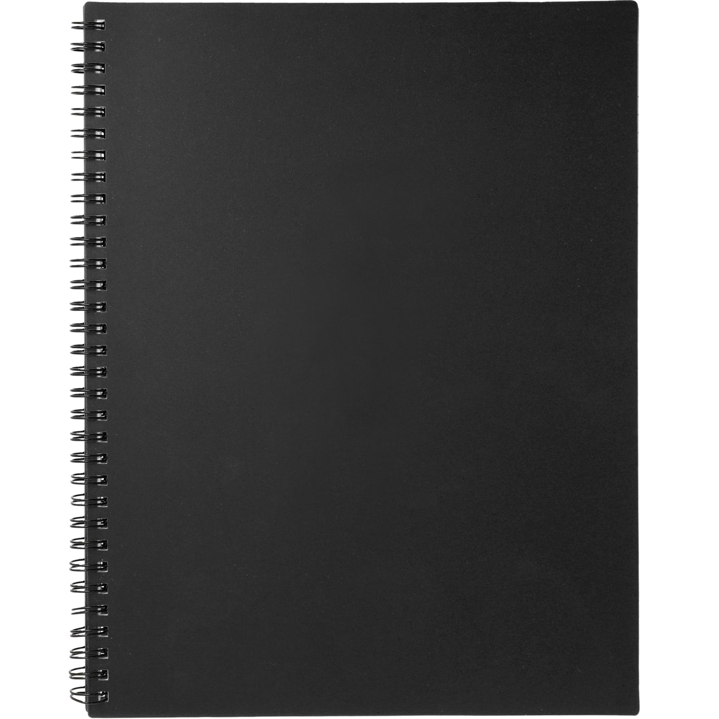 Front View of Black 8.5" x 11" FSC® Mix Lg Business Spiral Notebook plain
