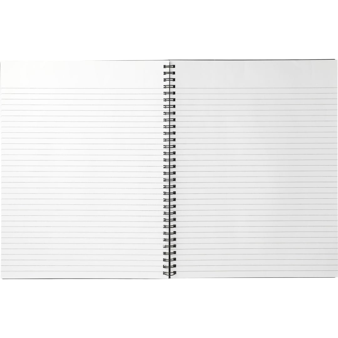 Front View of Black 8.5" x 11" FSC® Mix Lg Business Spiral Notebook