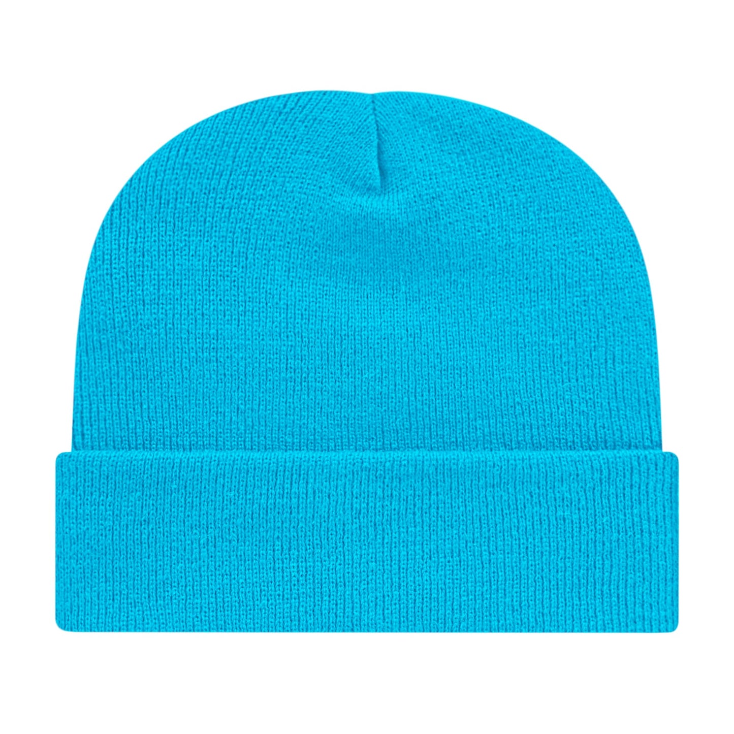 Front View of Blue Cap America Knit Cap with Cuff plain