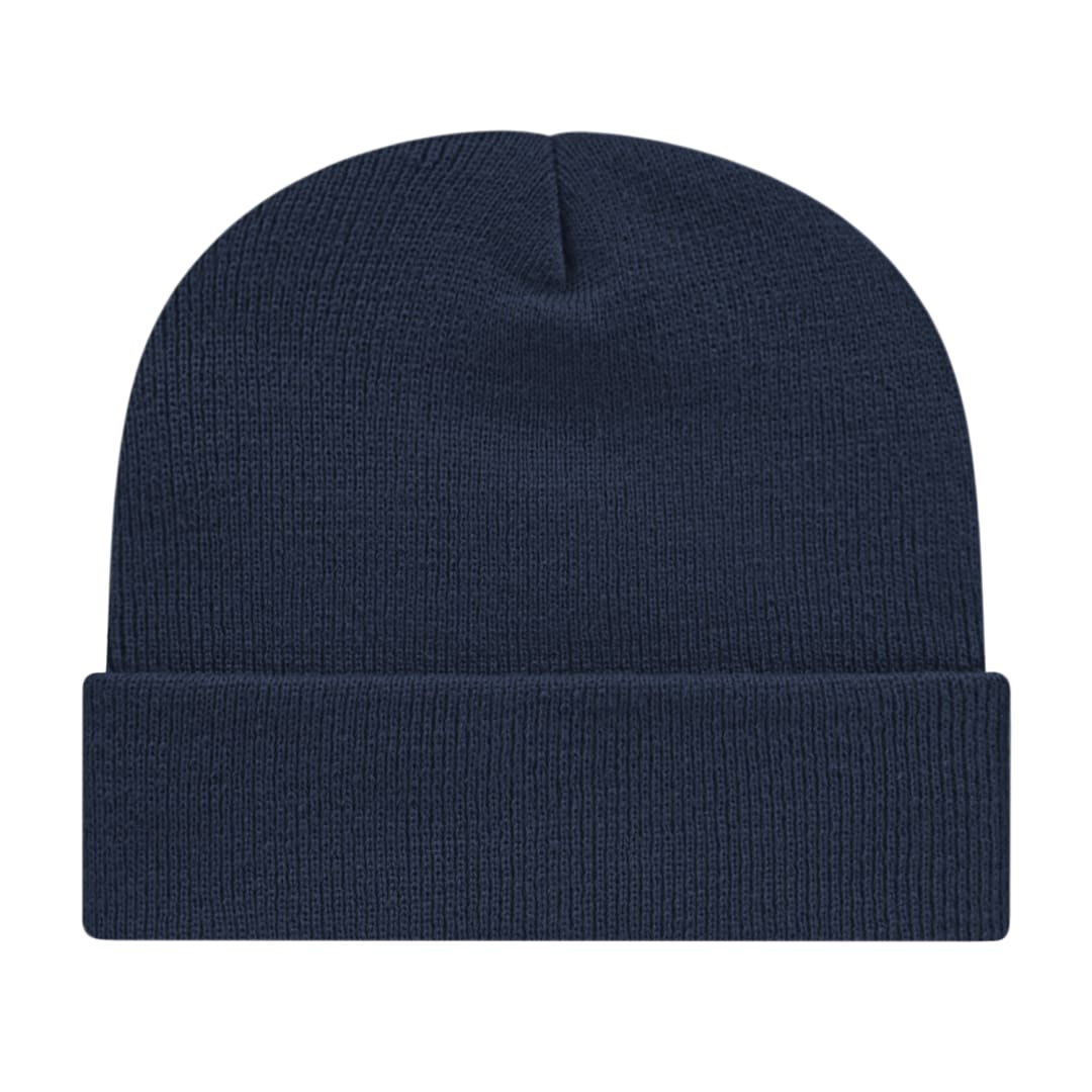 Front View of Blue Cap America Knit Cap with Cuff plain