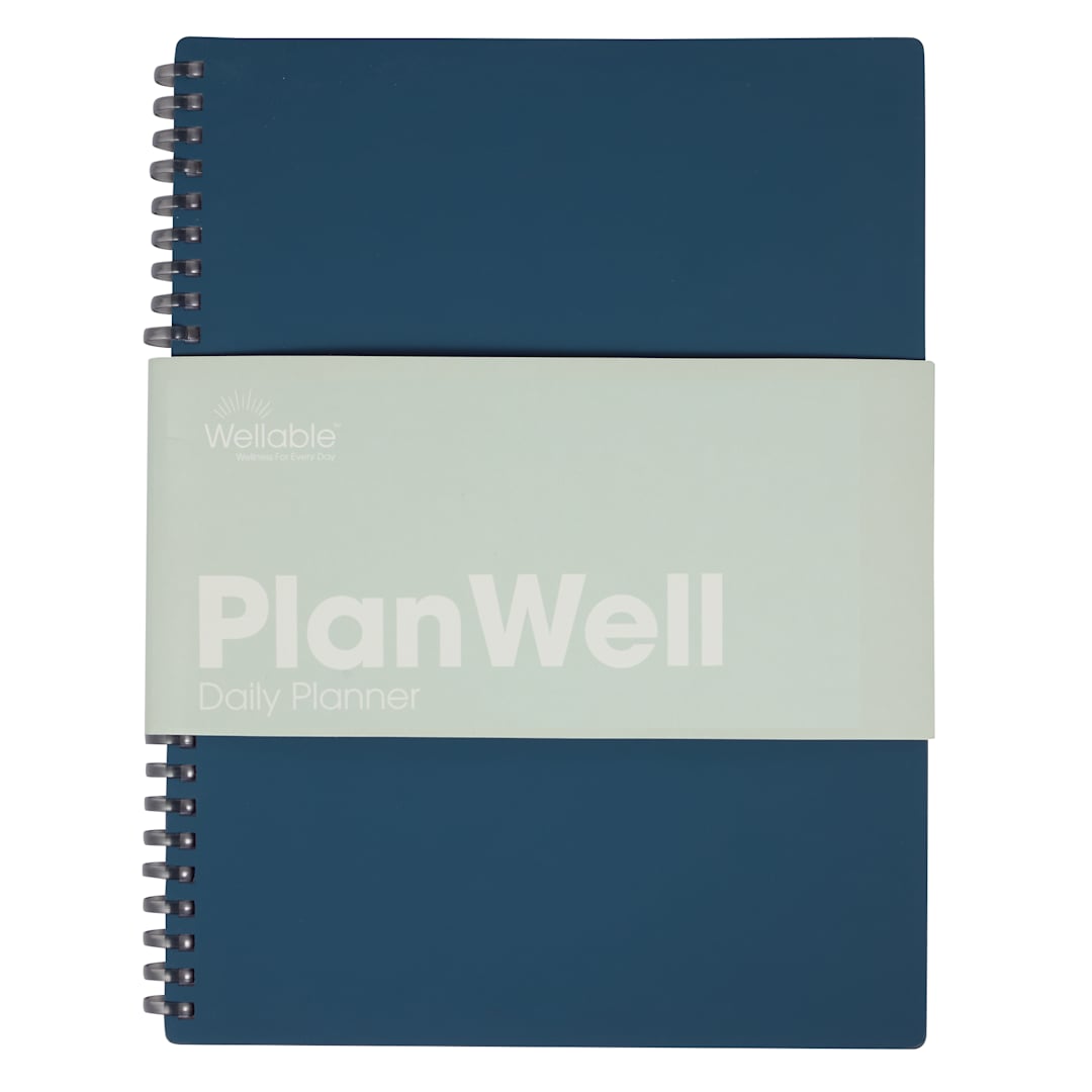Front View of Blue Wellable™ Plan Well Undated Planner Journal plain