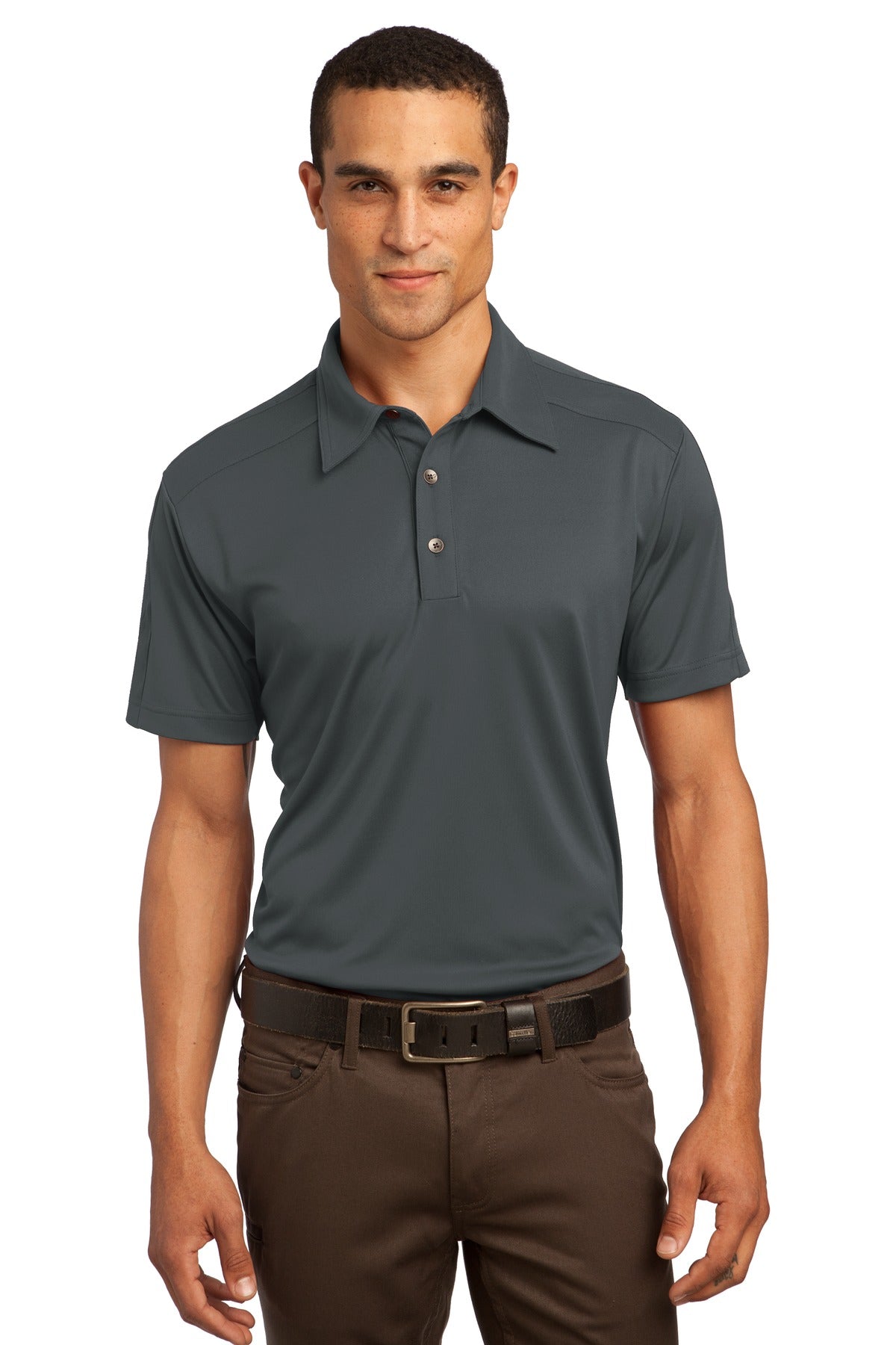 Front View of Diesel Grey OGIO - Hybrid Polo. OG109