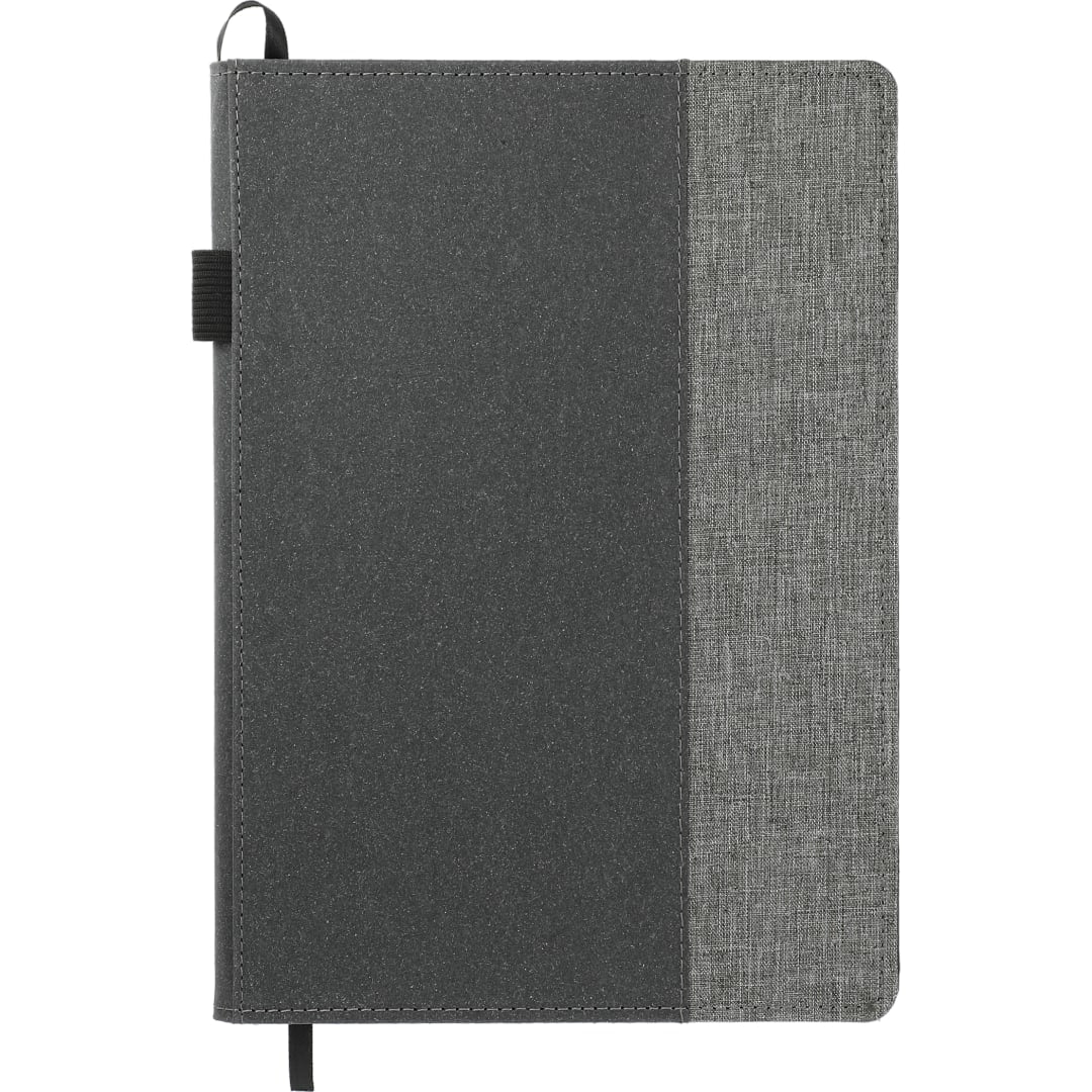 Front View of Gray 7" x 10" FSC® Mix Reclaim RPET Refillable Journal plain