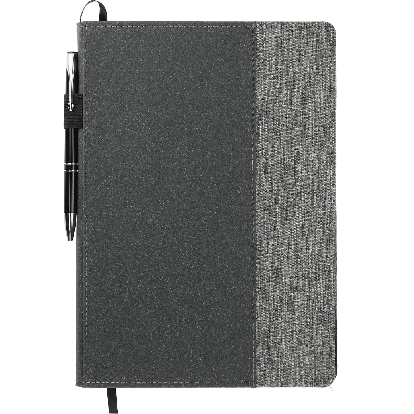 Front View of Gray 7" x 10" FSC® Mix Reclaim RPET Refillable Journal plain
