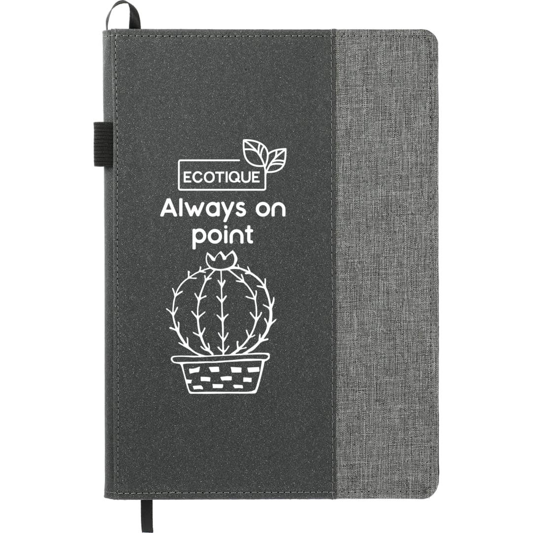 Front View of Gray 7" x 10" FSC® Mix Reclaim RPET Refillable Journal