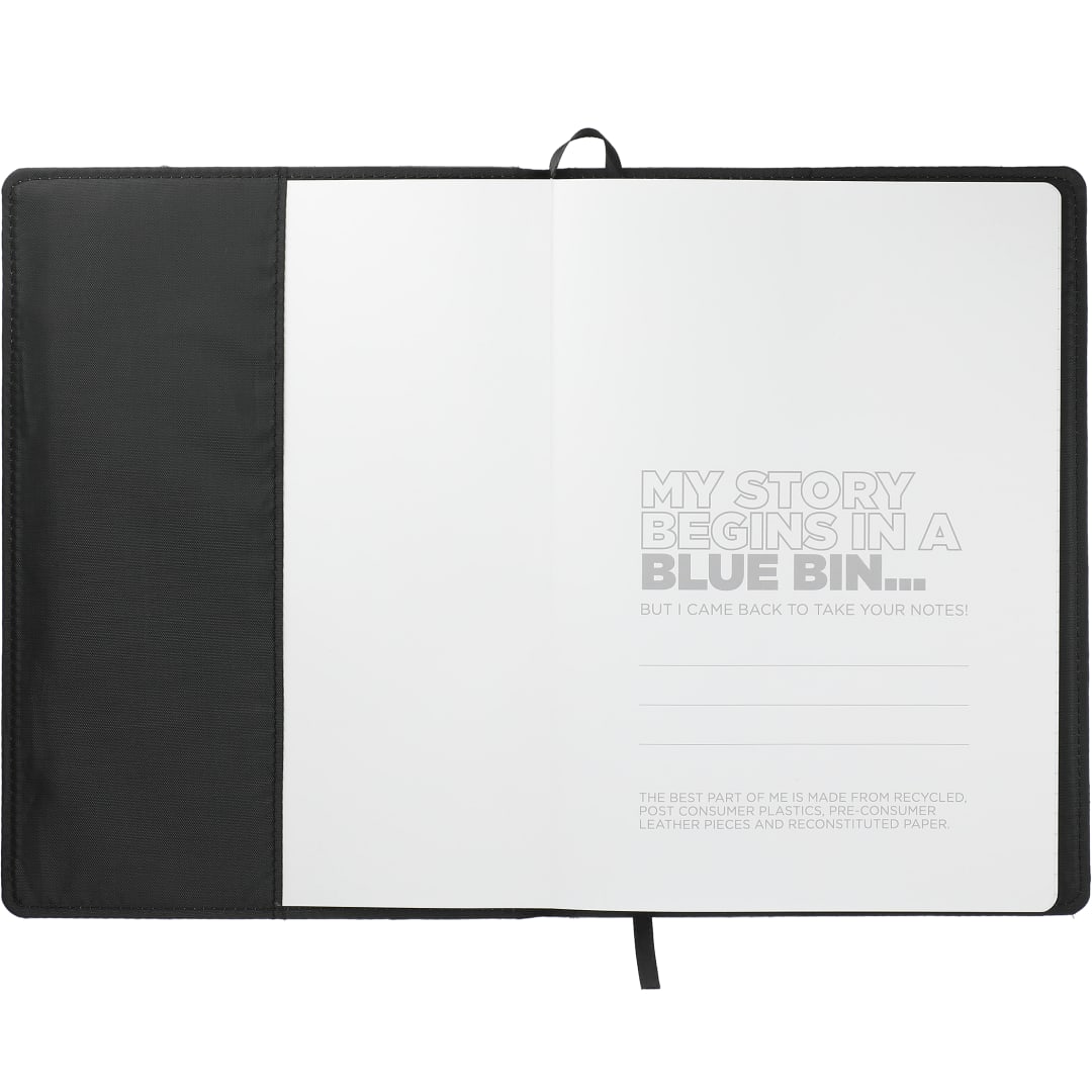 Front View of Gray 7" x 10" FSC® Mix Reclaim RPET Refillable Journal