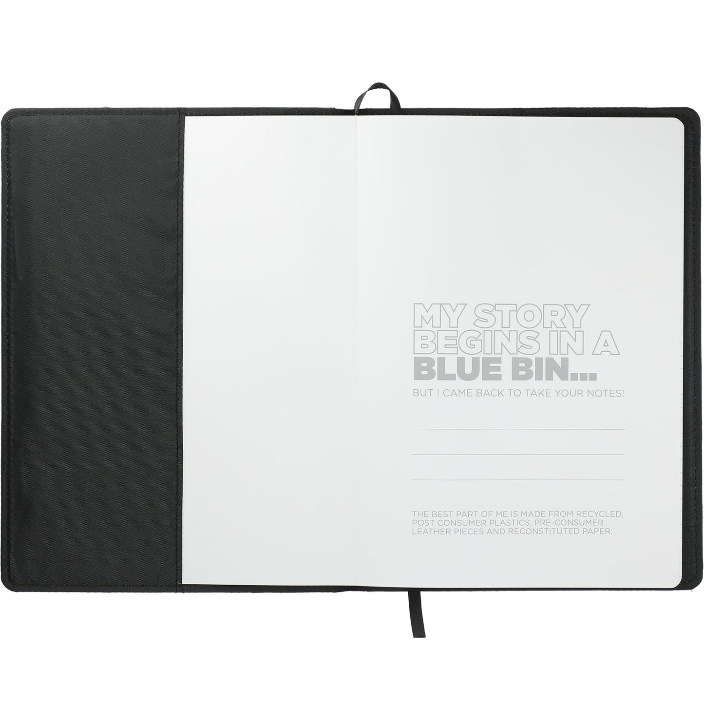 Front View of Gray 7" x 10" FSC® Mix Reclaim RPET Refillable Journal
