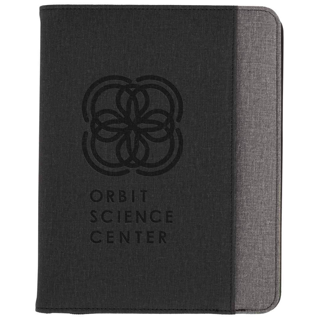 Front View of Gray Stockton 5000 mAh Wireless Charging Journal