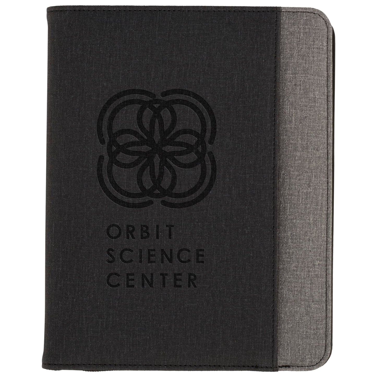 Front View of Gray Stockton 5000 mAh Wireless Charging Journal