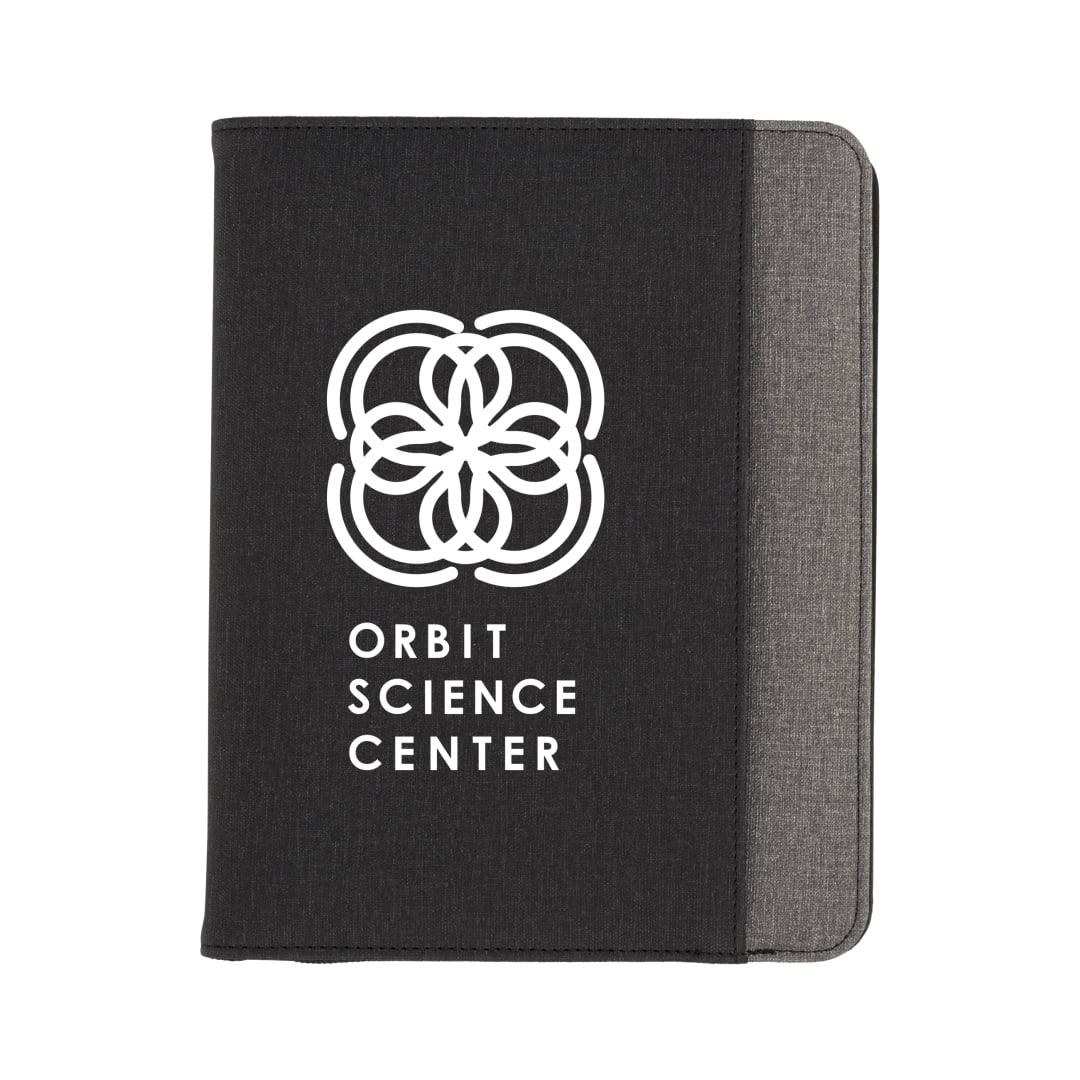 Front View of Gray Stockton 5000 mAh Wireless Charging Journal