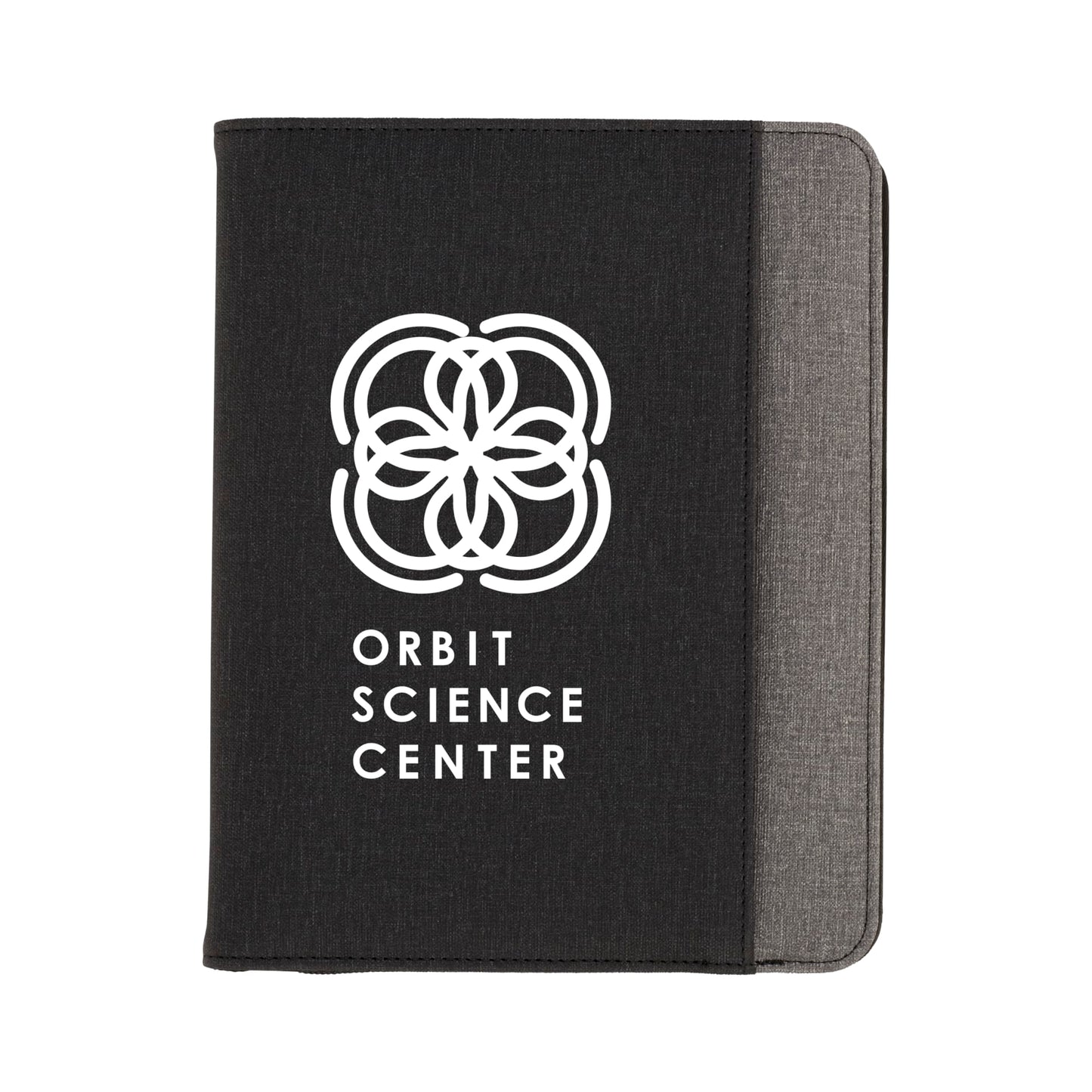 Front View of Gray Stockton 5000 mAh Wireless Charging Journal