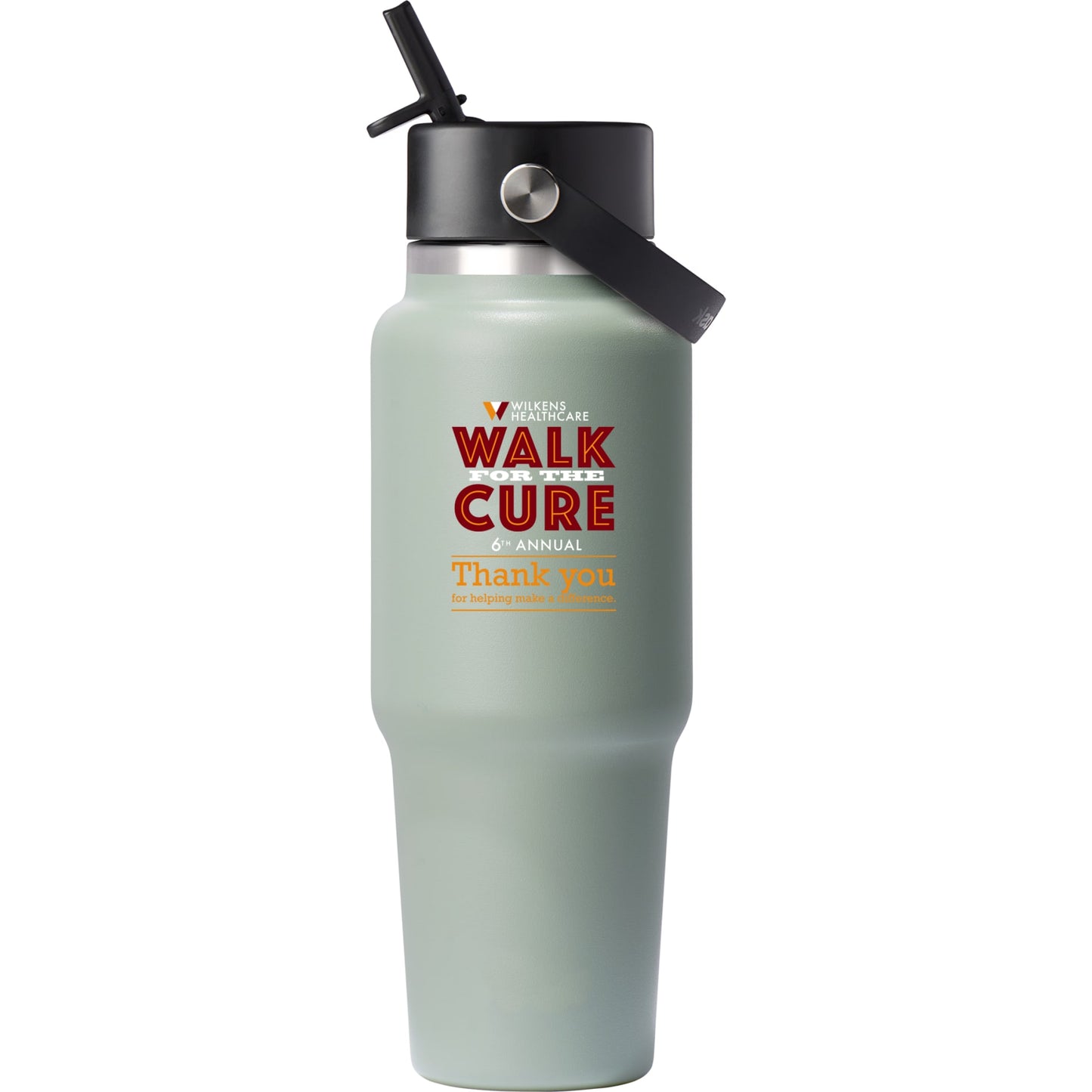 Front View of Green Hydro Flask® Travel Bottle w/ Flex Straw Cap 32oz