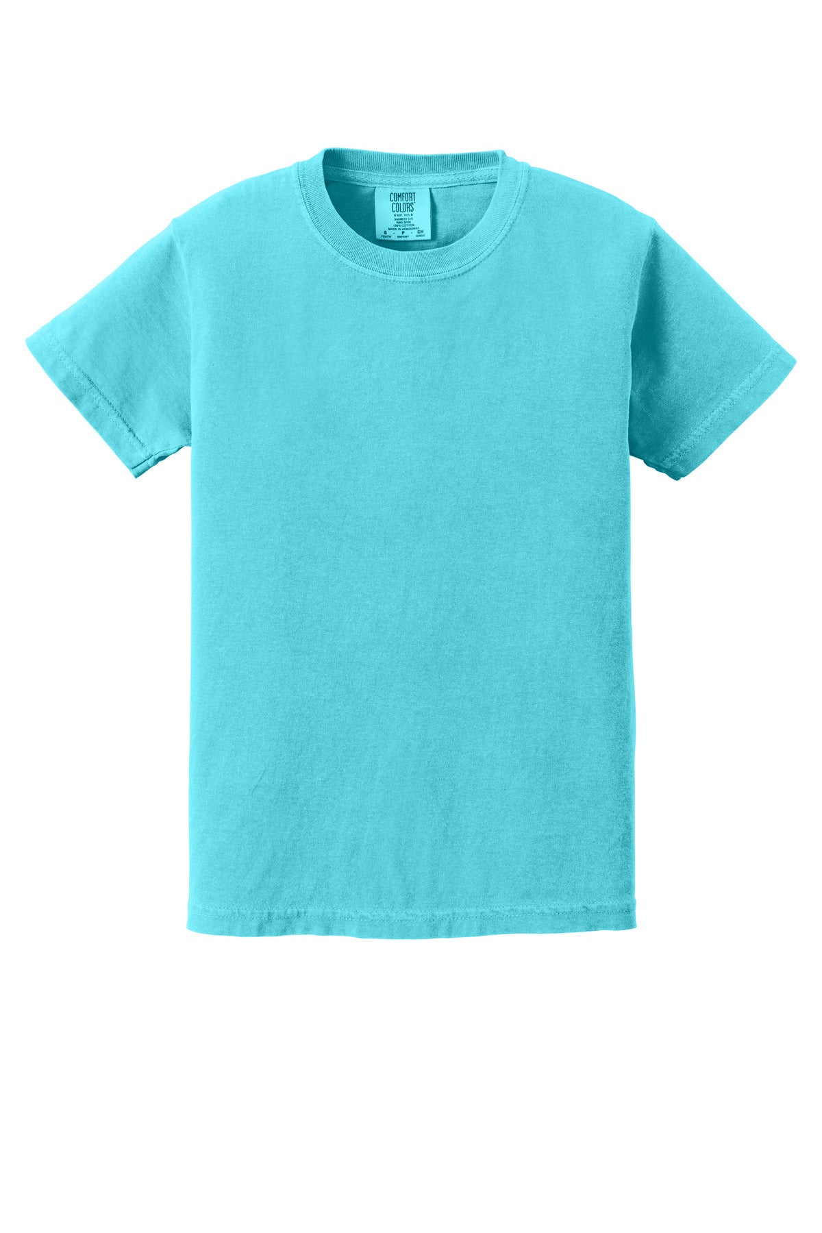 Front View of Lagoon COMFORT COLORS Youth Heavyweight Ring Spun Tee. 9018