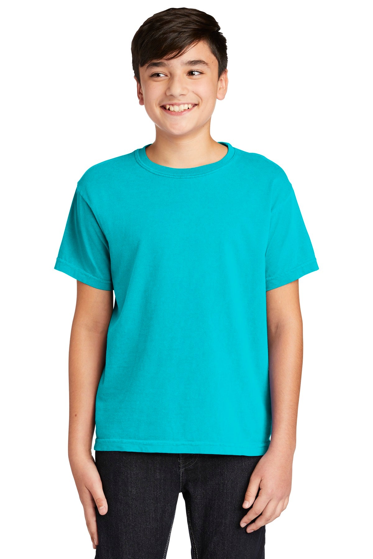 Front View of Lagoon COMFORT COLORS Youth Heavyweight Ring Spun Tee. 9018