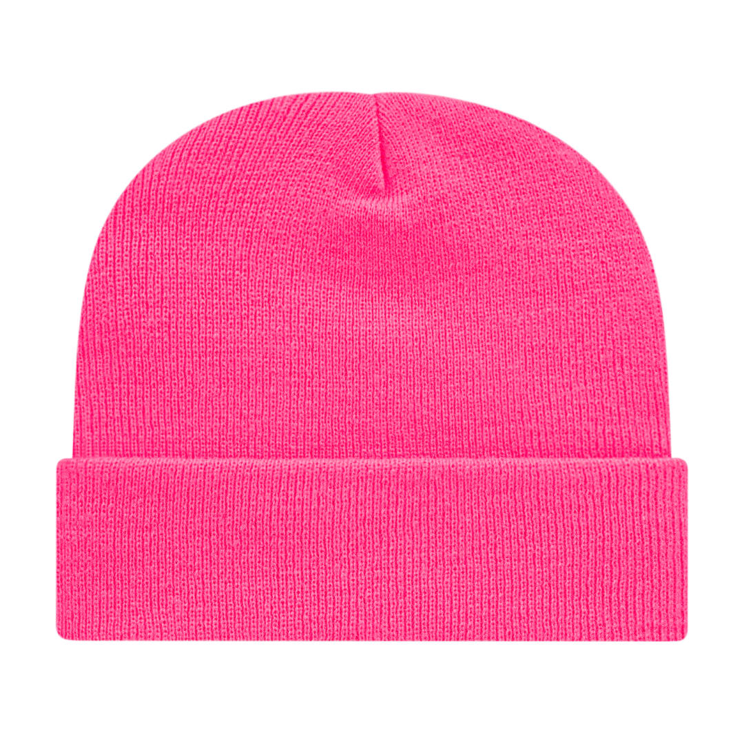 Front View of Pink Cap America Knit Cap with Cuff plain