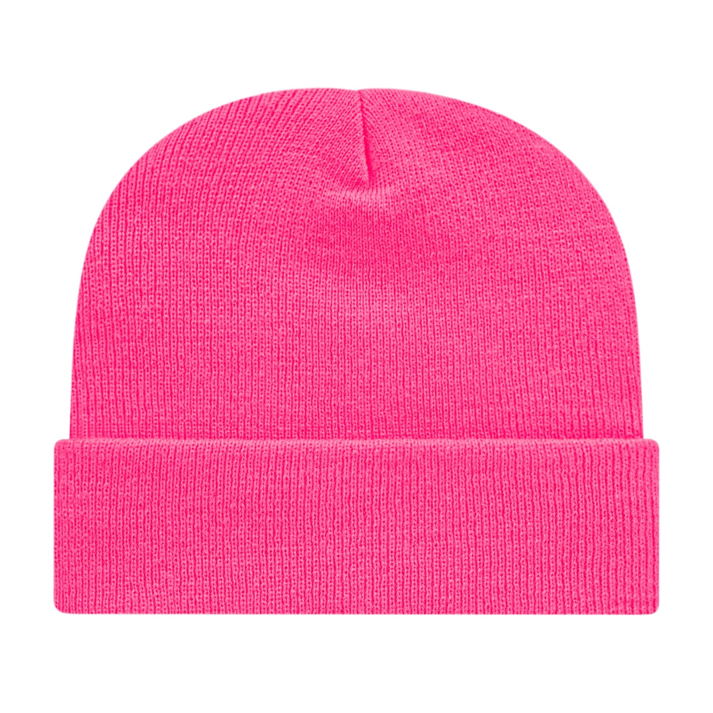 Front View of Pink Cap America Knit Cap with Cuff plain