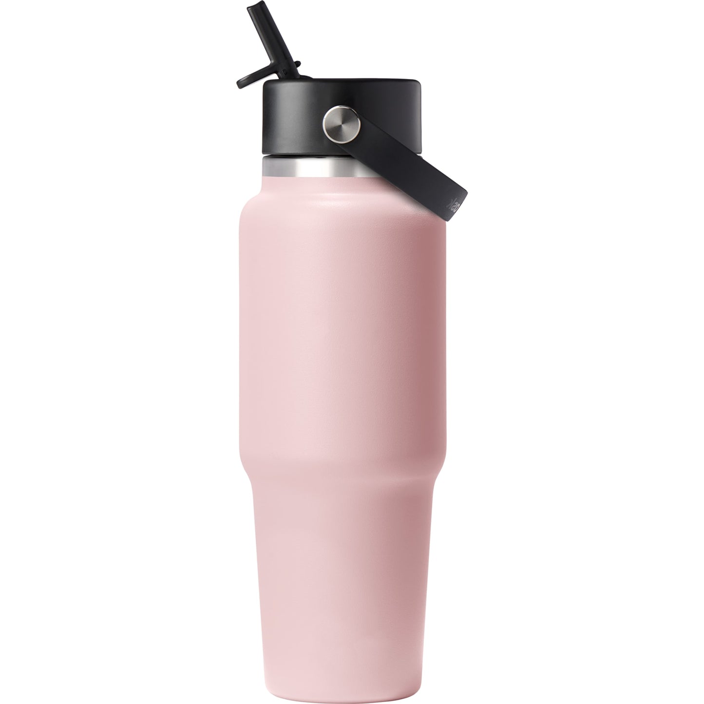 Front View of Pink Hydro Flask® Travel Bottle w/ Flex Straw Cap 32oz plain