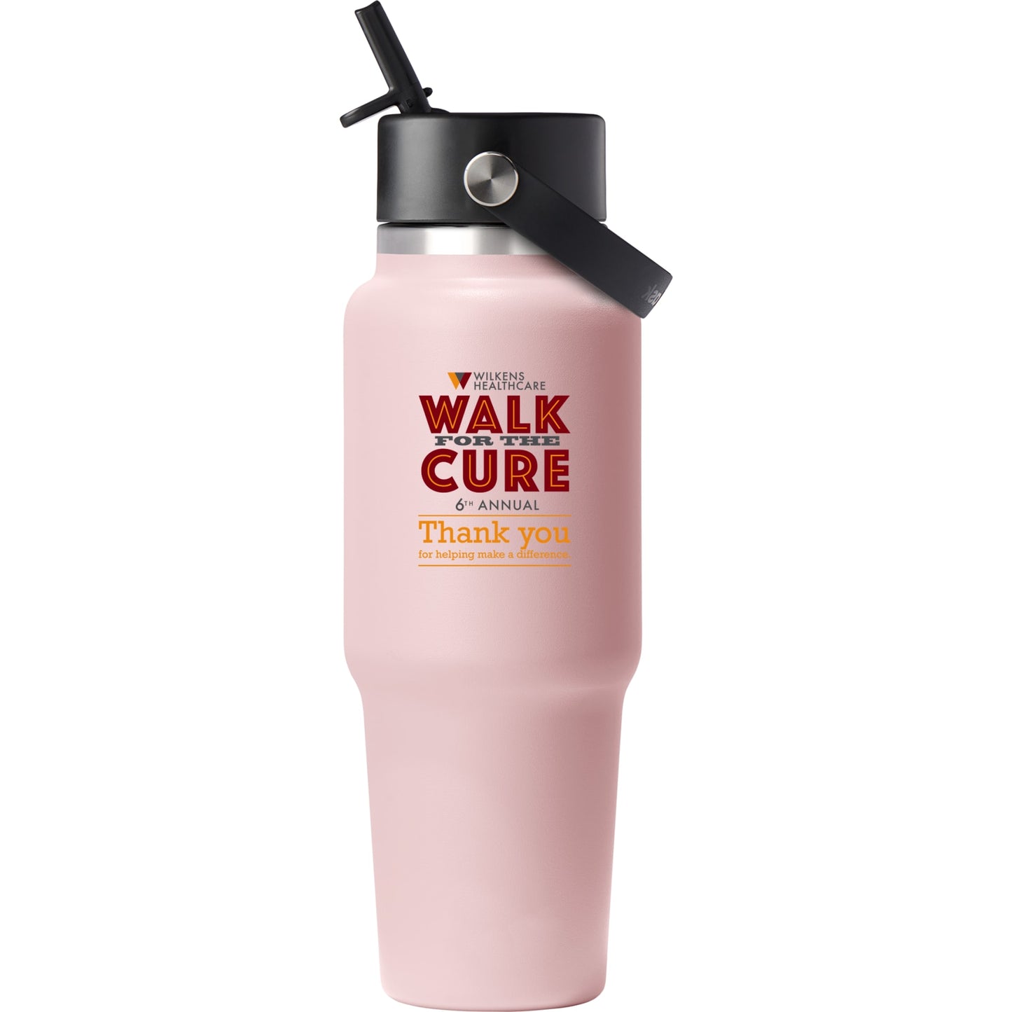 Front View of Pink Hydro Flask® Travel Bottle w/ Flex Straw Cap 32oz