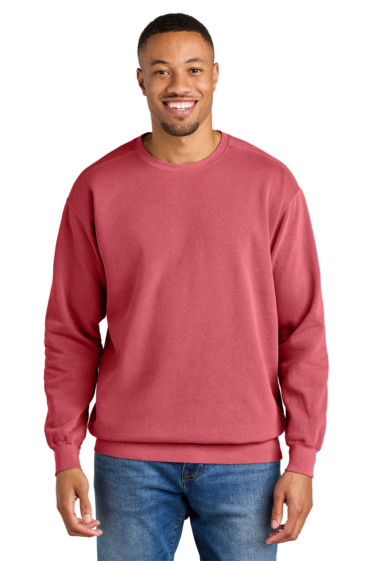 Front View of Watermelon COMFORT COLORS Ring Spun Crewneck Sweatshirt. 1566