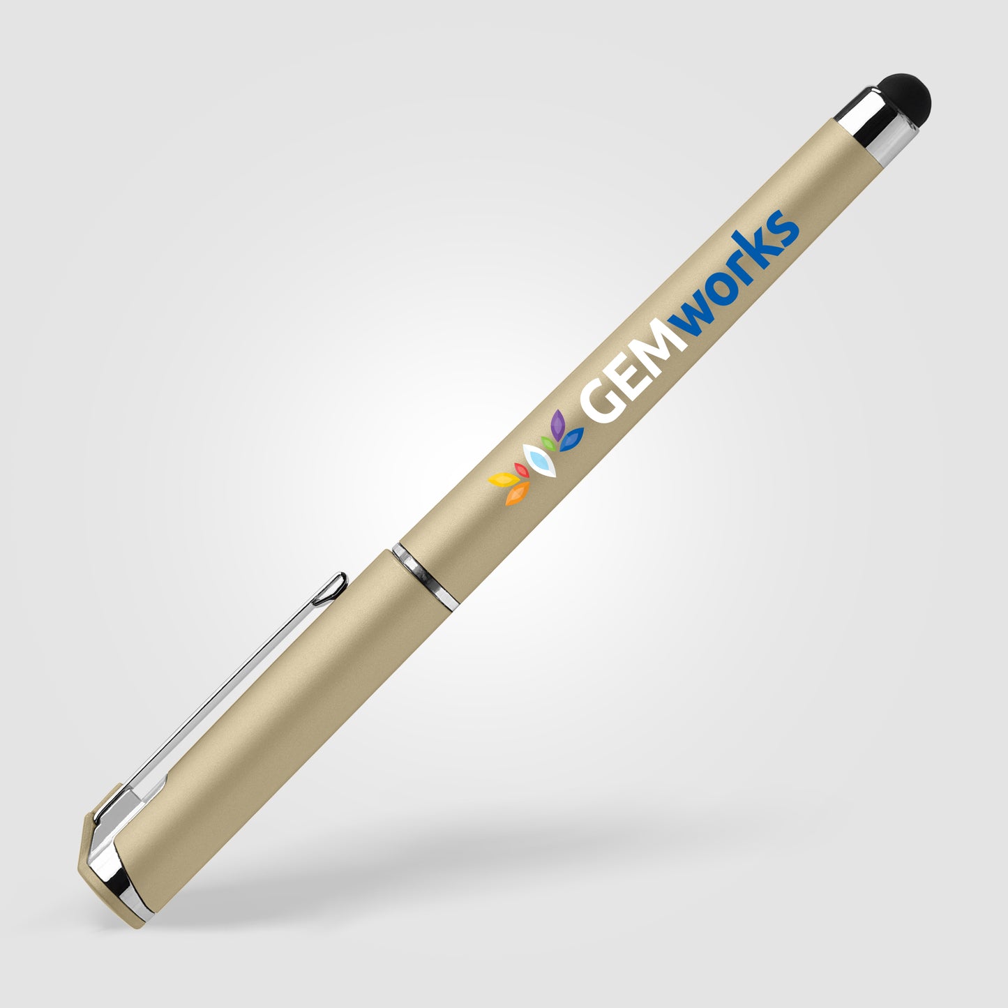 Gold (Barrel) Islander Softy Metallic Gel Pen w/ Stylus