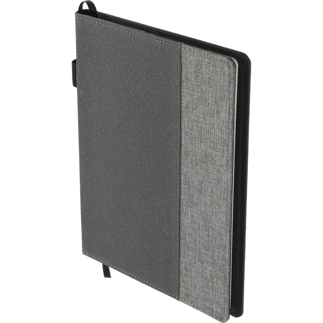 Gray 7" x 10" FSC® Mix Reclaim RPET Refillable Journal plain