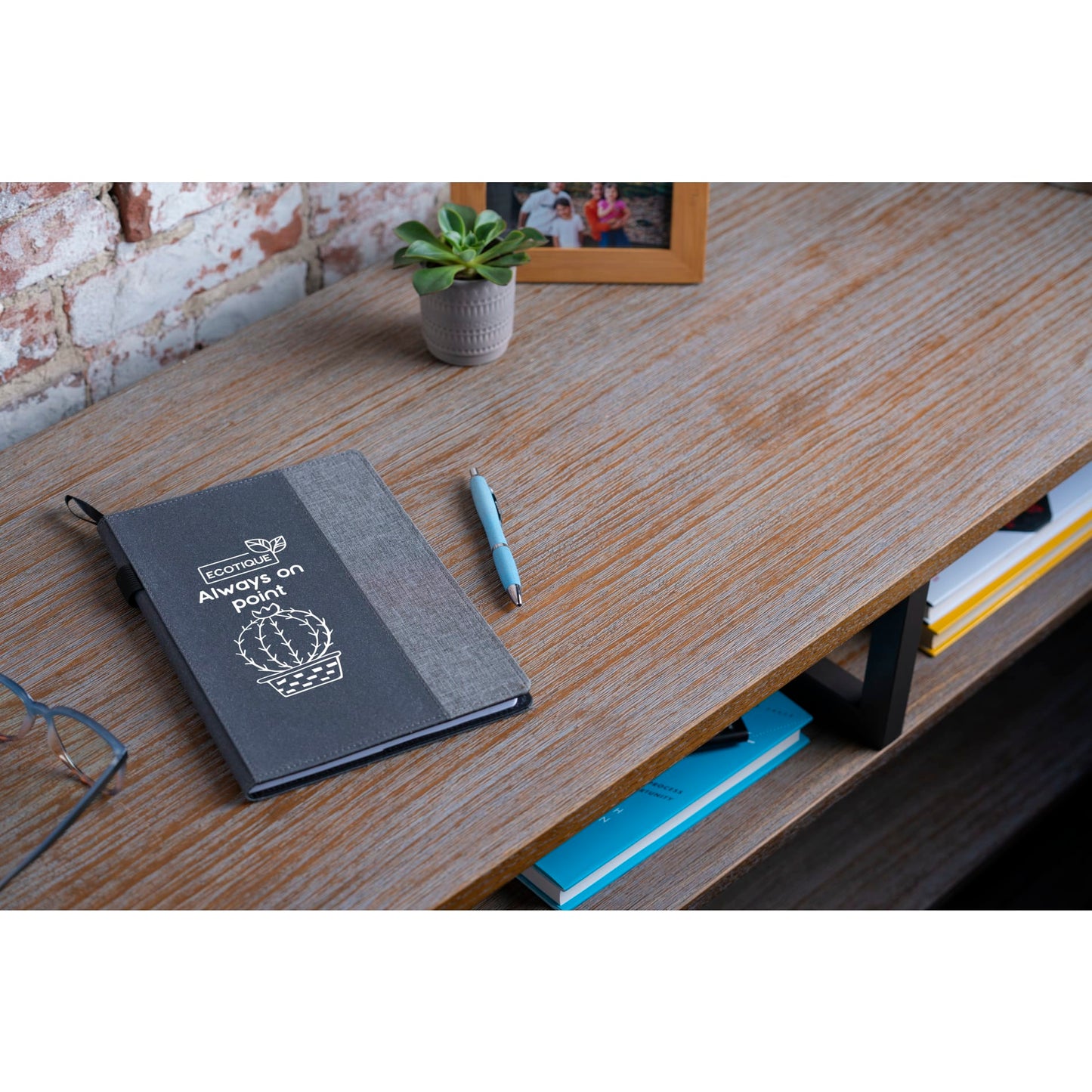 Gray 7" x 10" FSC® Mix Reclaim RPET Refillable Journal