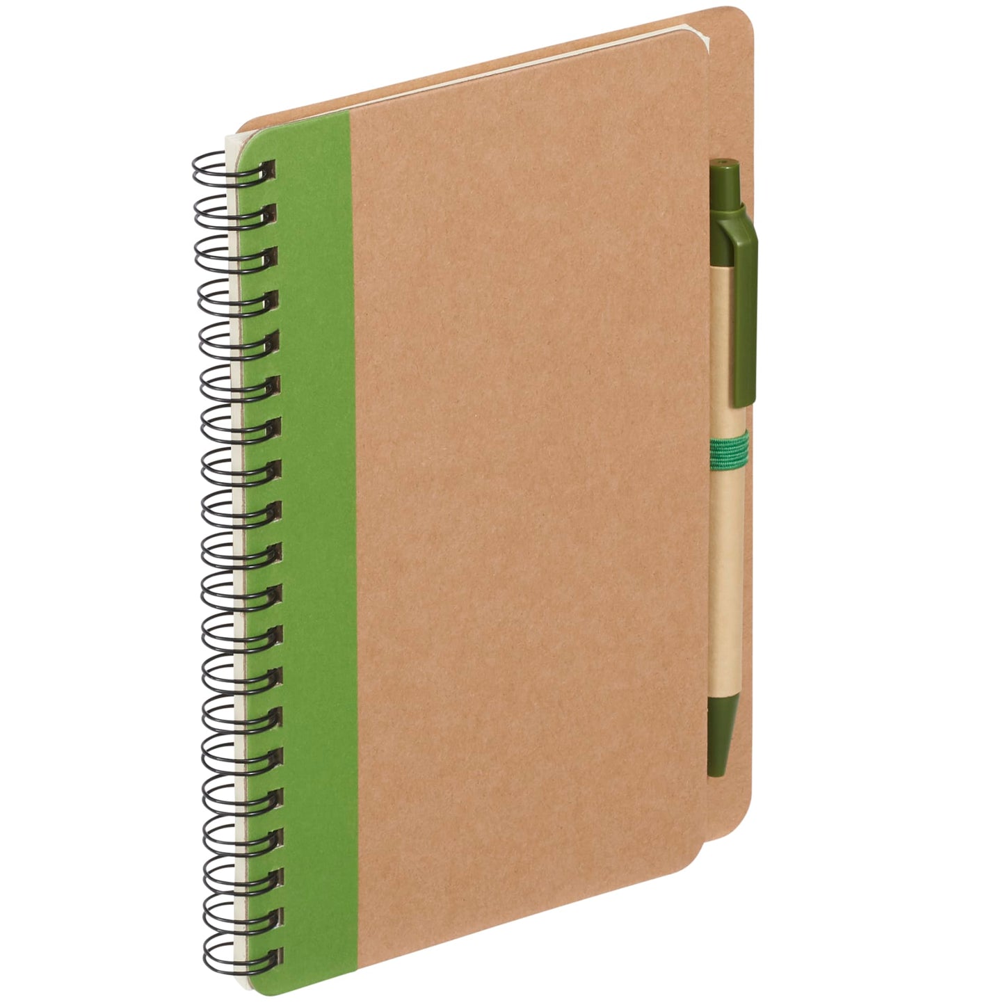 Green 5" x 7" FSC® Mix Eco Spiral Notebook with Pen plain