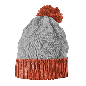 HEATHER GRAY/RUST Richardson Chunk Twist Knit Beanie with Cuff
