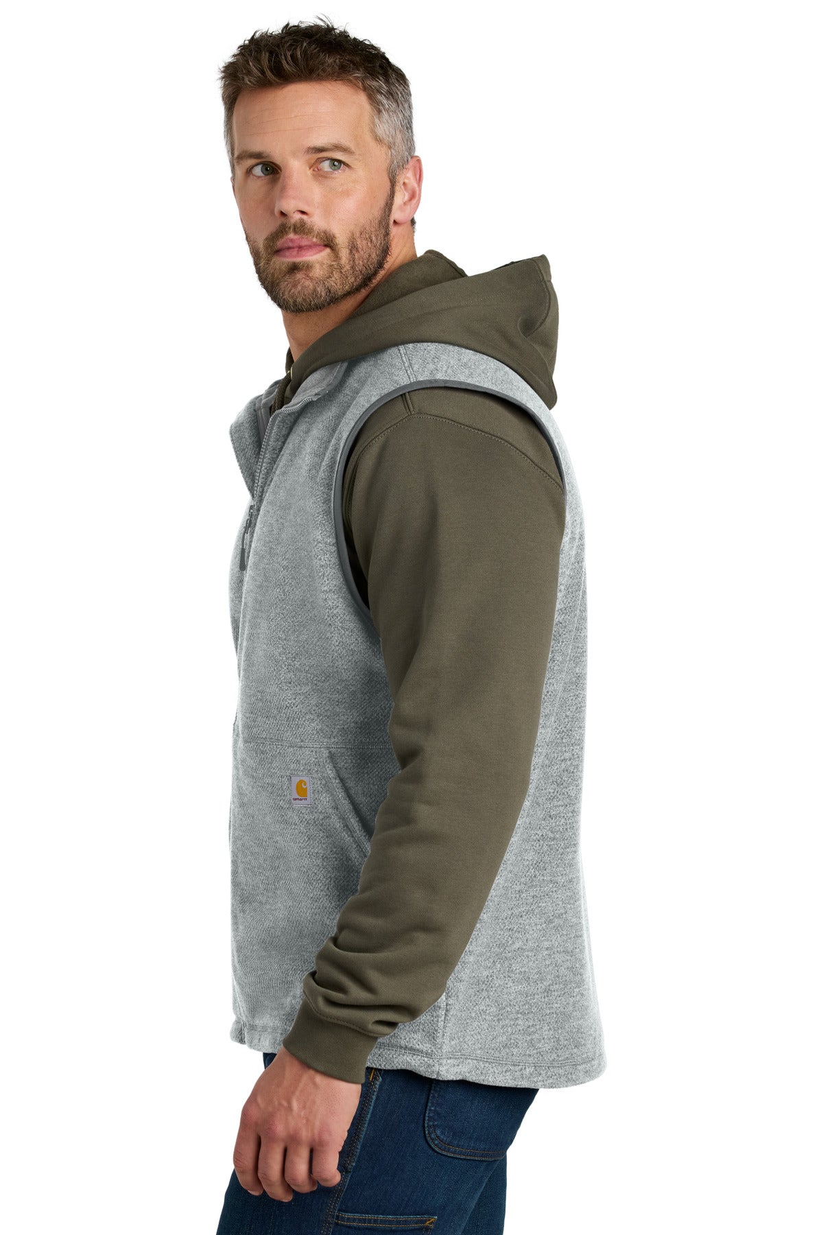 HthrGrey Carhartt Textured Fleece Vest CT106418